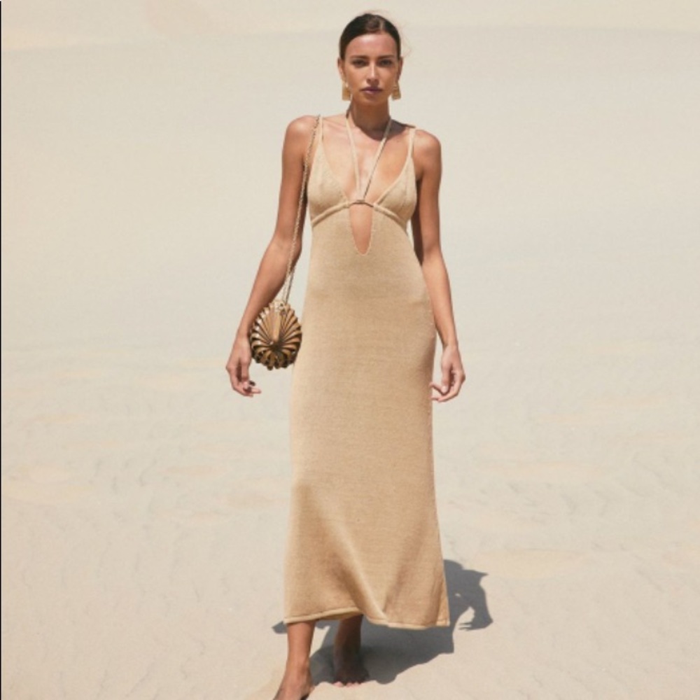 CULT GAIA Kingsley Dress in Light Camel NWT